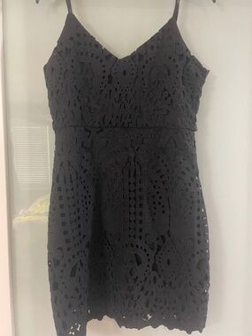 Lulus Black crochet cocktail dress